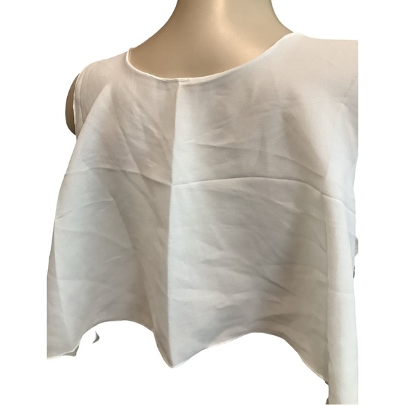 Zuliana sheer crop white sleeveless crop top Made in USA. New With Tags - Picture 2 of 4